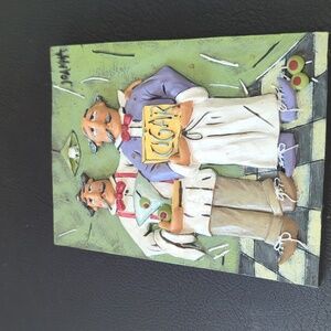 Vintage Joanna 3d Tile Servers Martini Cigar Plaque